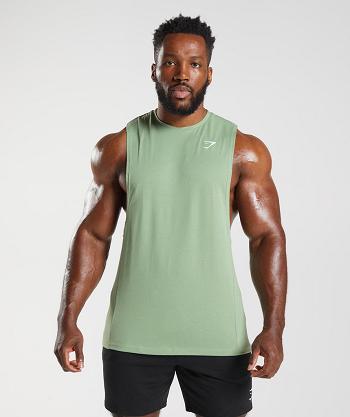 Pánské Tílko Gymshark React Drop Arm Zelene | CZ 2319ZUT